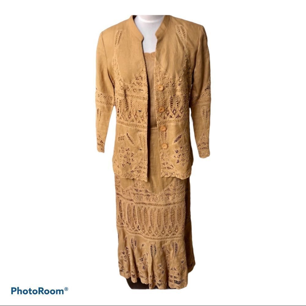 NWT! JSong 3 pieces embroidered lace skirt set 6